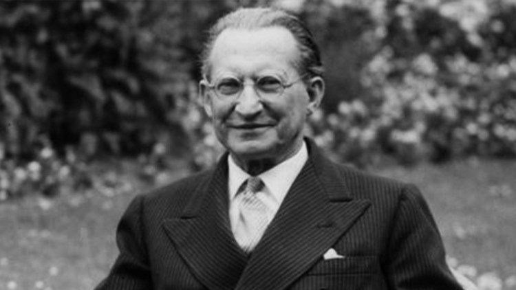 Alcide De Gasperi, uno dei tre fondatori dell'Unione Europa, insieme a Schumann e Adenauer