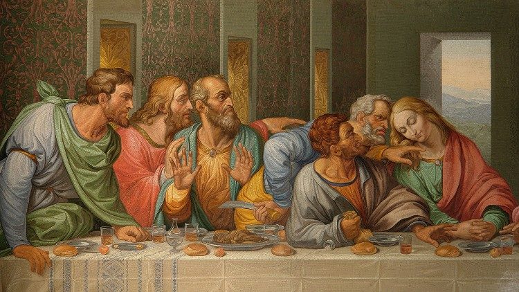  particolare ultima cena di Leonardo Da Vinci, Giacomo Raffaelli, Vienna
