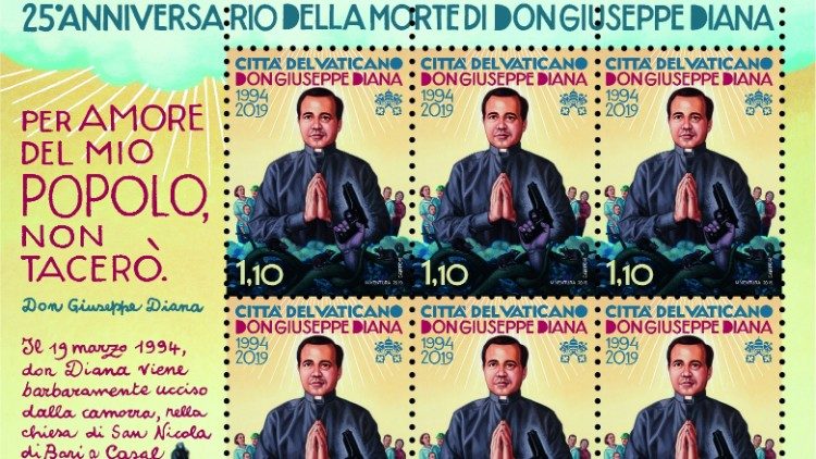 francobollo vaticano 25 esimo anniversario morte Don Giuseppe  Diana 2019 Tavola.jpg