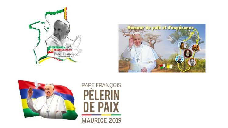 4-10.09.2019 Loghi Viaggio Apostolico del Papa in Mozambico, Madagascar e Maurizio dal 4 al 10 settembre 2019