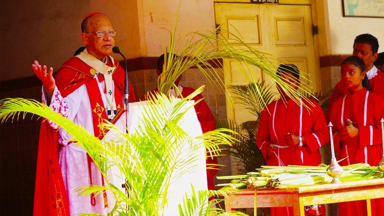 Cardinal Oswald Gracias leading the Palm Sunday Mass on April 14, 2019. 