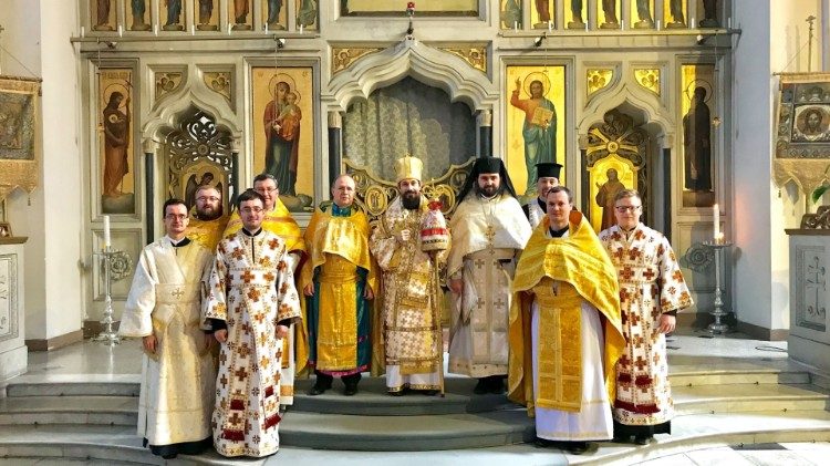 Eparcha Milan Lach SJ spolu so slovenskými kňazmi v Pápežskom kolégiu Russicum 