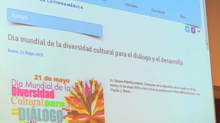 2019.05.21 Jornada Mundial diversidad cultural par el diálogo y el desarrollo. .Mediatrends-observatorio realizó encuentro con embajador Ecuador ente Italia Nelson Robelly Lozada