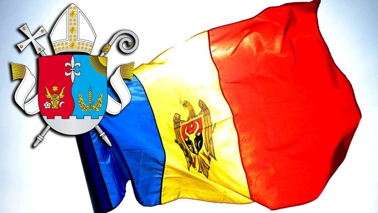 Stema Diecezei de Chișinău și drapelul Republicii Moldova
