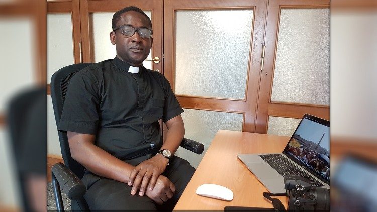 Fr. Peter Okojie in the Vatican Radio/Vatican News offices, Rome, Italy. 