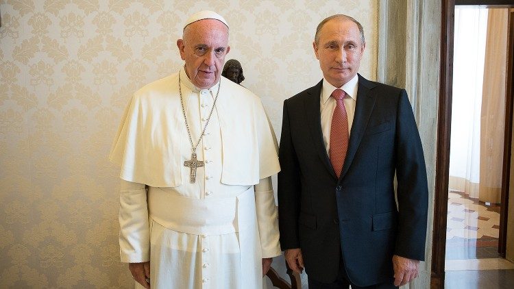 Popiežius ir Rusijos prezidentas 2015 m. birželio 10 d.