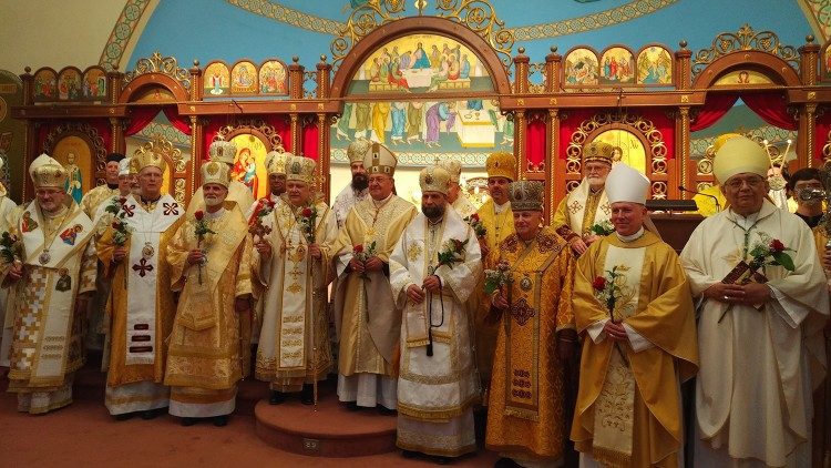 Prefeito da Congregação para as Igrejas Orientais, cardeal Leonardo Sandri, em Parma, Ohio, EUA, em 22 de junho de 2019, no 50º aniversário da Eparquia Parma dos Greco-Católicos ucranianos