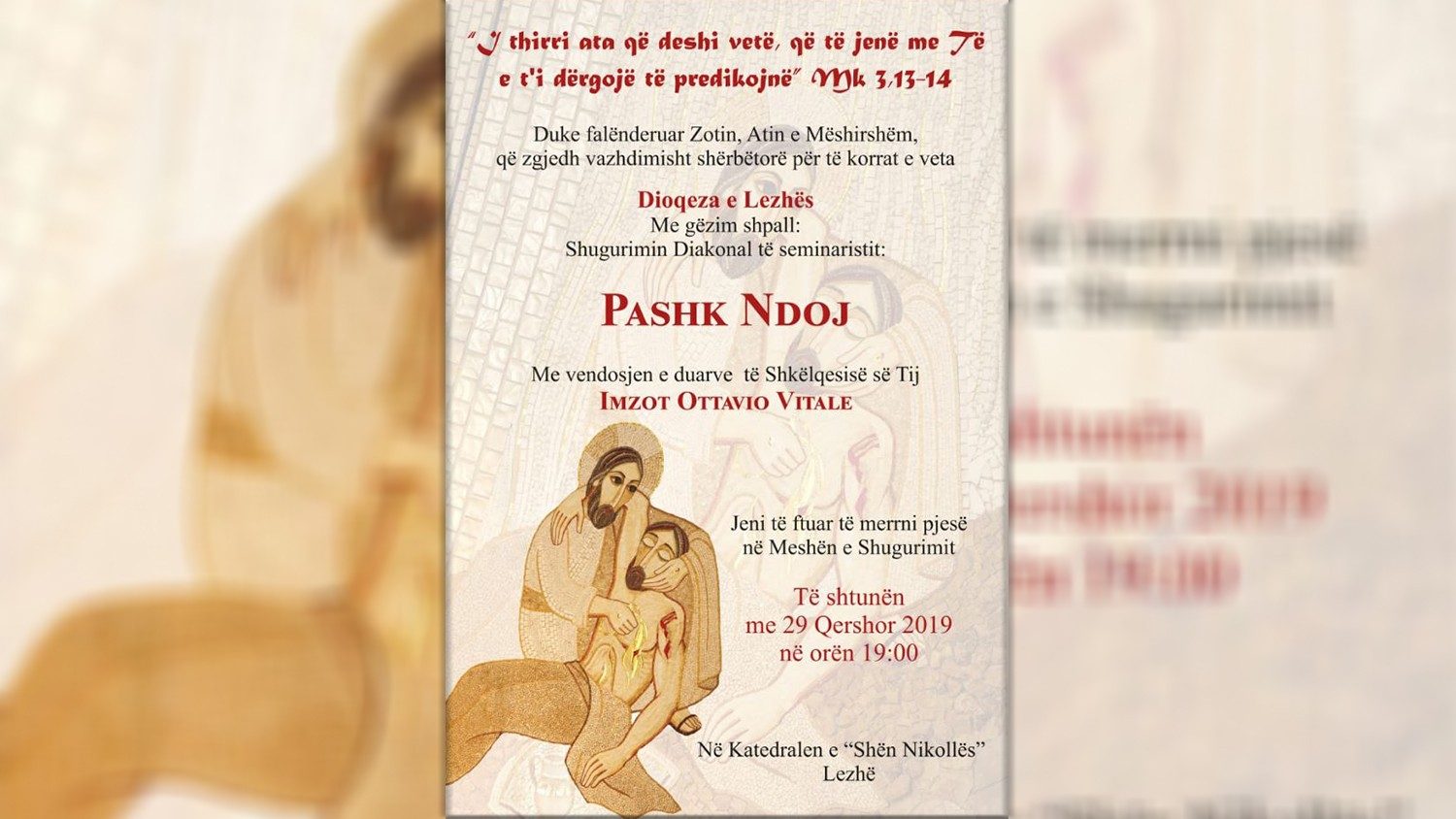Nesër në lezhë shugurimi diakonal i seminaristit, pashk ndoj - vatican news