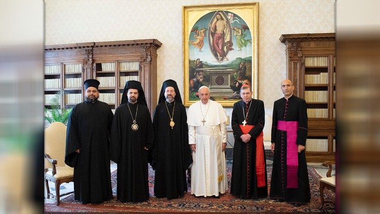 Папа Франциск з делегацією Константинопольського Вселенського Патріархату, 28 червня 2019