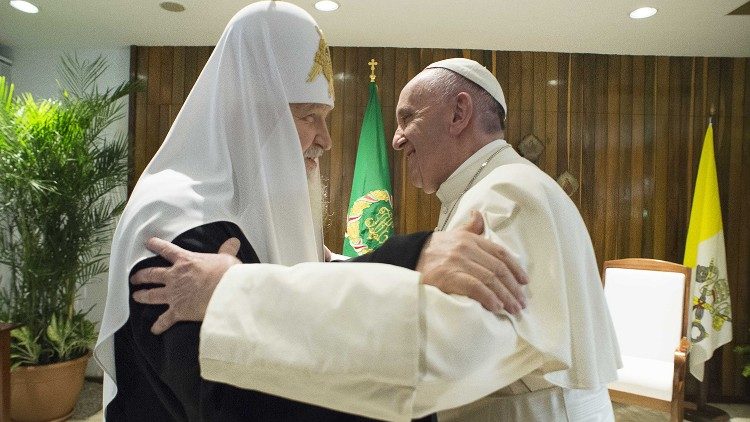 Папа Франциск и Патриарх Московский и всея Руси Кирилл на встрече в Гаване 12 февраля 2016 г.