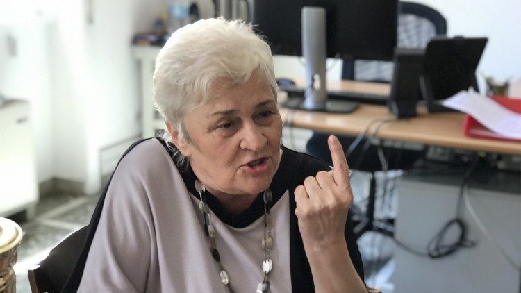 Tamara Chikunova la Radio Vatican, în iulie 2019