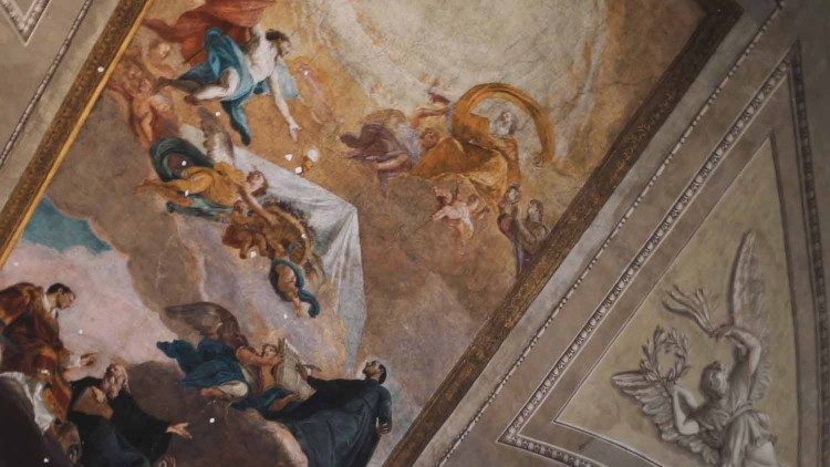 Artwork in the Church of Sts Vincent and Anastasius at the Trevi Fountain