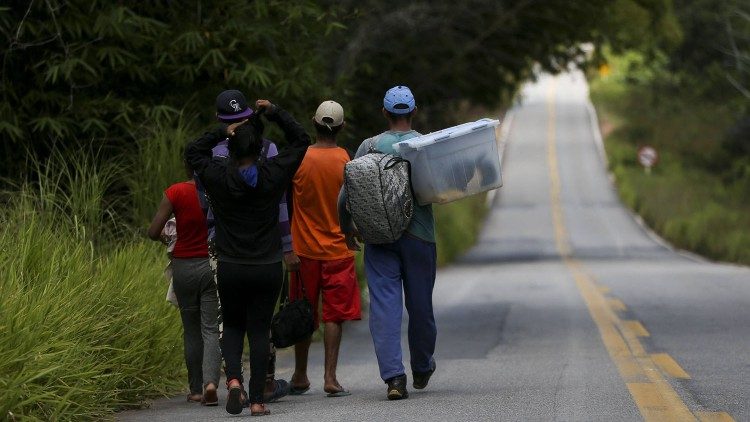 Migrantes venezolanos que llegan a Brasil.