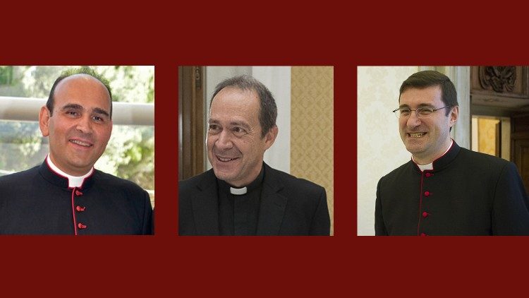 Novoimenovani apostolski nunciji: mons. Antoine Camilleri, mons. Paolo Rudelli i mons. Paolo Birgia