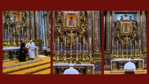 El Papa ora en Santa María La Mayor por su inminente Viaje Apostólico
