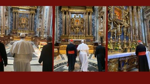Il Papa prega a Santa Maria Maggiore per il suo imminente viaggio in Africa