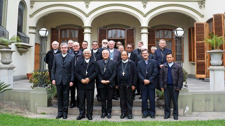 Los Obispos de Chile, Bolivia y Perú junto al Nuncio Apostólico Mons. Nicola Girasoli