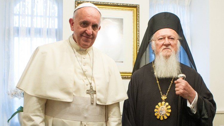 Papež František a ekumenický patriarcha Bartoloměj (25.5.2014)