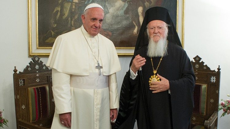 Papa Francisco e Patriarca Bartolomeu I, durante viagem Apostólica à Terra Santa