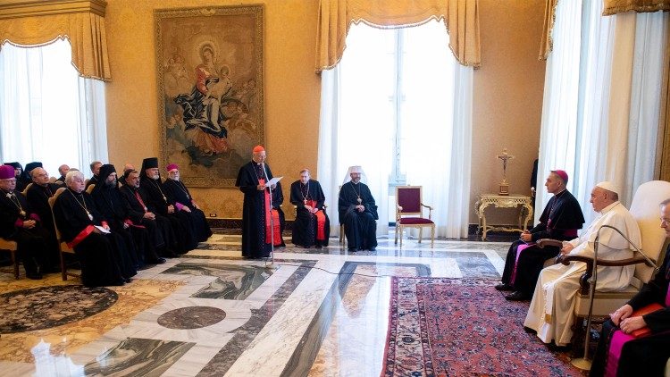 Папата Фрањо со епископите на Источно католичките Цркви; Ватикан14 септември 2019 година