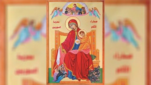 Papa abençoa ícone da Virgem das Dores, consoladora dos sírios