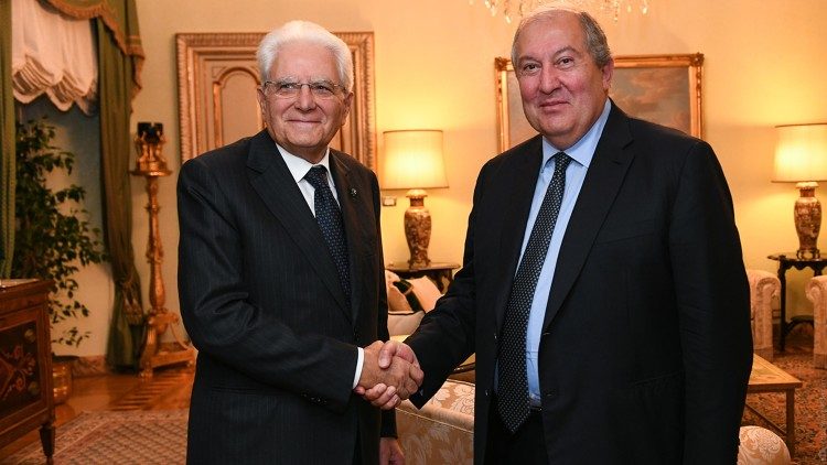 Իտալիայի նախագահ Մաթթարելլա ՀՀ նախագահ Արմէն Սարգսեանի հետ
