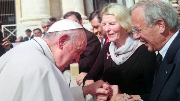 Das Ehepaar Meyl bei der Generalaudienz mit Papst Franziskus