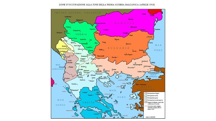 Eine Balkan-Karte zum Ersten Welkrieg (1912)