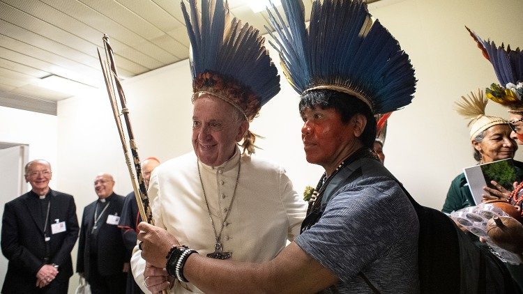 2019.10.17 Papa Francesco incontra gli indigeni dell'Amazzonia, Incontro SS Francesco comunità' indigena Amazzonia - Aula Paolo VI 