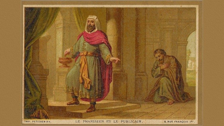 Carinik siđe opravdan kući svojoj, a ne farizej (Lk 18, 9-14).