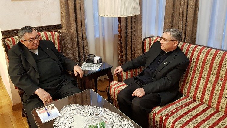 Бискупот Стојанов со кардинал Пуљиќ 