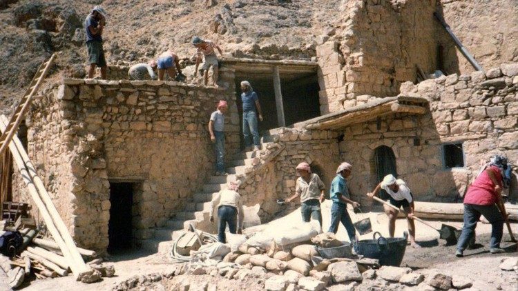 Le monastère de Mar Moussa en Syrie en 1988 