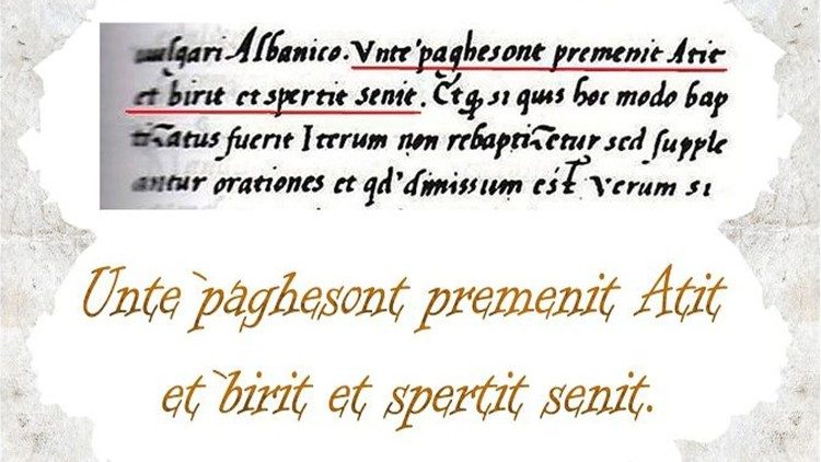  Formula e Pagezimit te Imzot Pal Engjellit shkruar ne vitin 1462