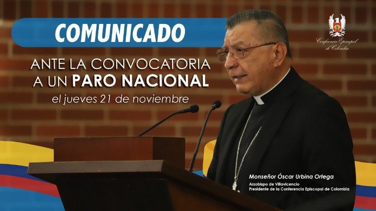 Communiqué des évêques colombiens, guidé par Mgr Oscar Urbina Ortega, en vue de la manifestation du 21 novembre