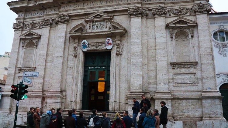 Der Start des Spaziergangs: Die Kirche Santa Maria della Vittoria in Rom.