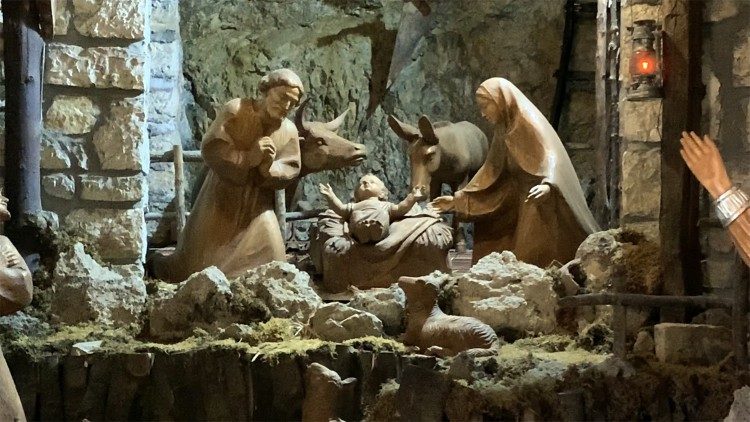 A nativity scene in the Hermitage of Greccio Sanctuary