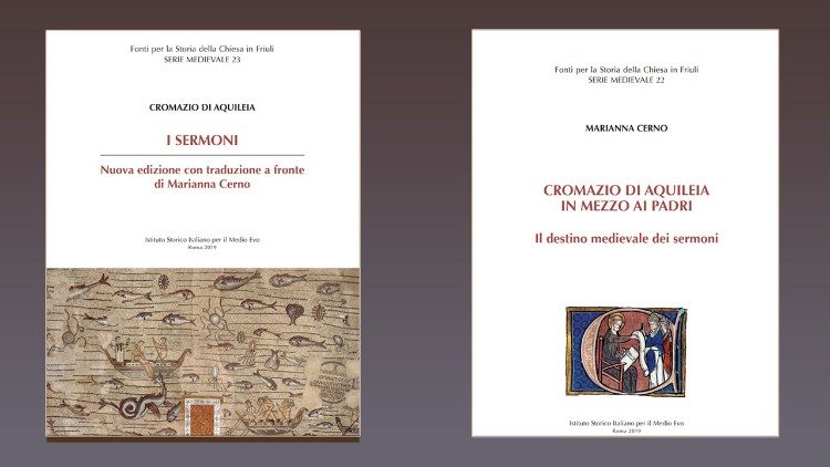 Le copertine dei due volumi su Cromazio di Aquileia