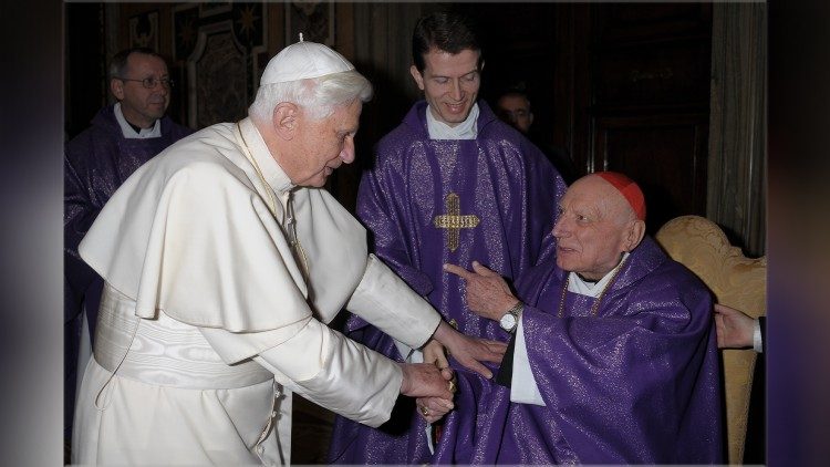 Popiežius Benediktas XVI ir kardinolas Špidlikas 2009 m.