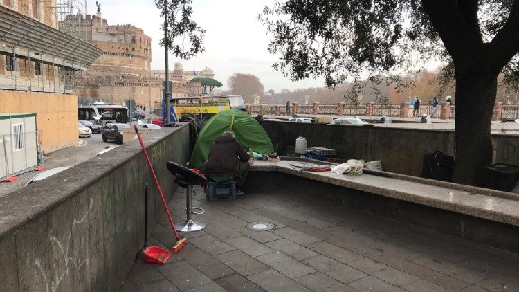 Auch in der Nähe des Petersdomes leben viele Obdachlose