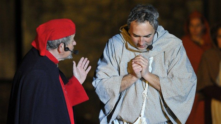 Federico Giovannelli è San Francesco nella rievocazione storica (foto Massimo Rinaldi Rieti)