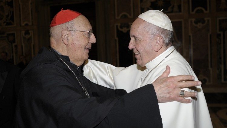 Kardinal Prosper Stanley Grech med påven Franciskus