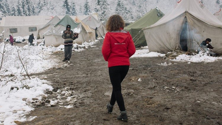 Campo profughi di Bihac, in Bosnia ed Erzegovina