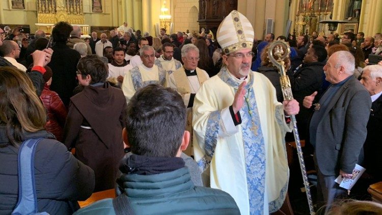 Archbishop Pierbattista Pizzaballa at Mass on New Year's Day.