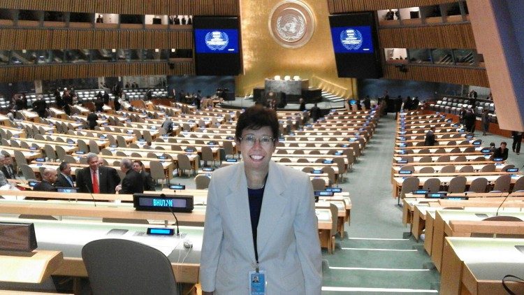 Francesca Di Giovanni, nuova sotto-segretario della Sezione per i Rapporti con gli Stati, nell'Aula dell'Onu