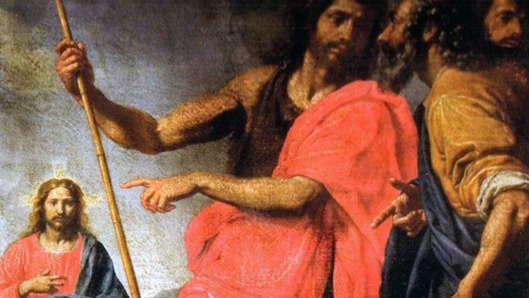 Johannes Döparen pekar på Jesus 