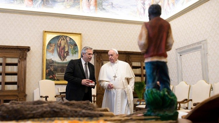 Tarehe 31 Januari 2020 Papa Francisko amekutana na Rais wa Jumhuri ya Argentina,Bwana Alberto Fernández 
