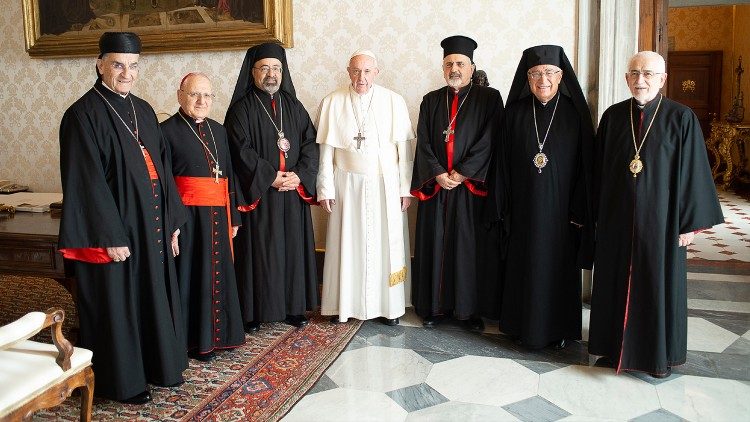 Papež Frančišek z nekaterimi patriarhi Bližnjega vzhoda