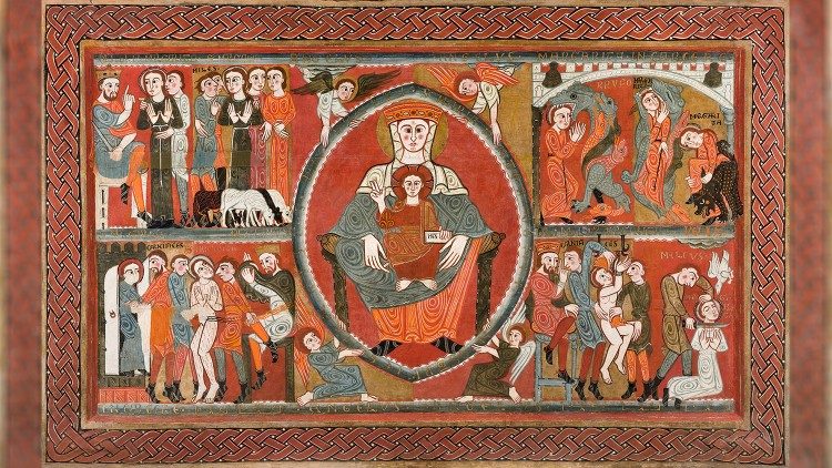 Frontale d'altare di Santa Margarida de Vilaseca Tallers de Vic, ultimo quarto del XII secolo. Pittura a tempera su legno. Vic, Museo episcopale