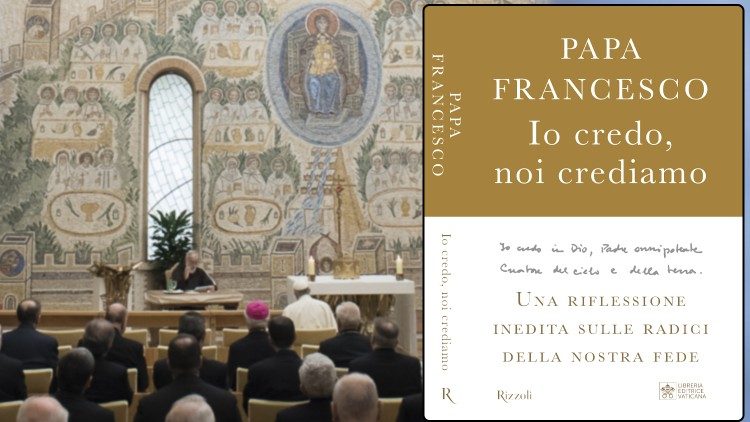 Ukurasa wa kufunika kitabu cha mahojiano ya Papa Francisko(Rizzoli-Lev)kitabu kinaitwa mimi ninasadiki,sisi tunasadiki