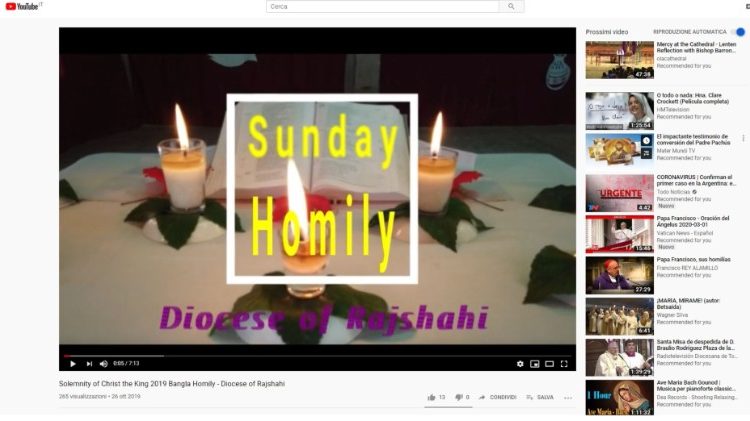 canal youTube diócesis  Rajshahi Bangladés